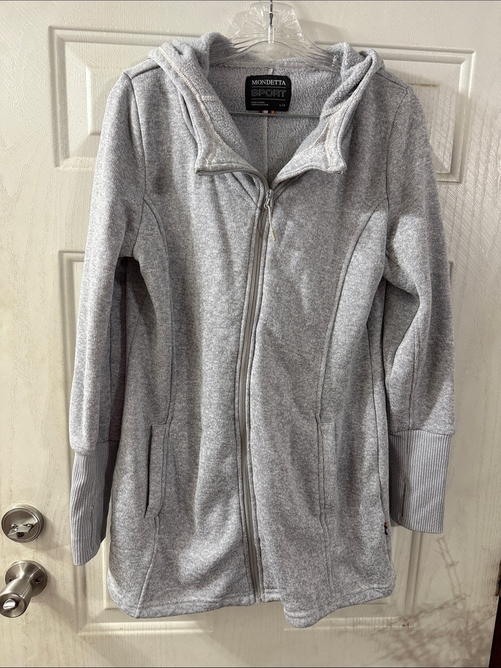 Mondetta Light Heather Gray Hooded Zip Jacket
